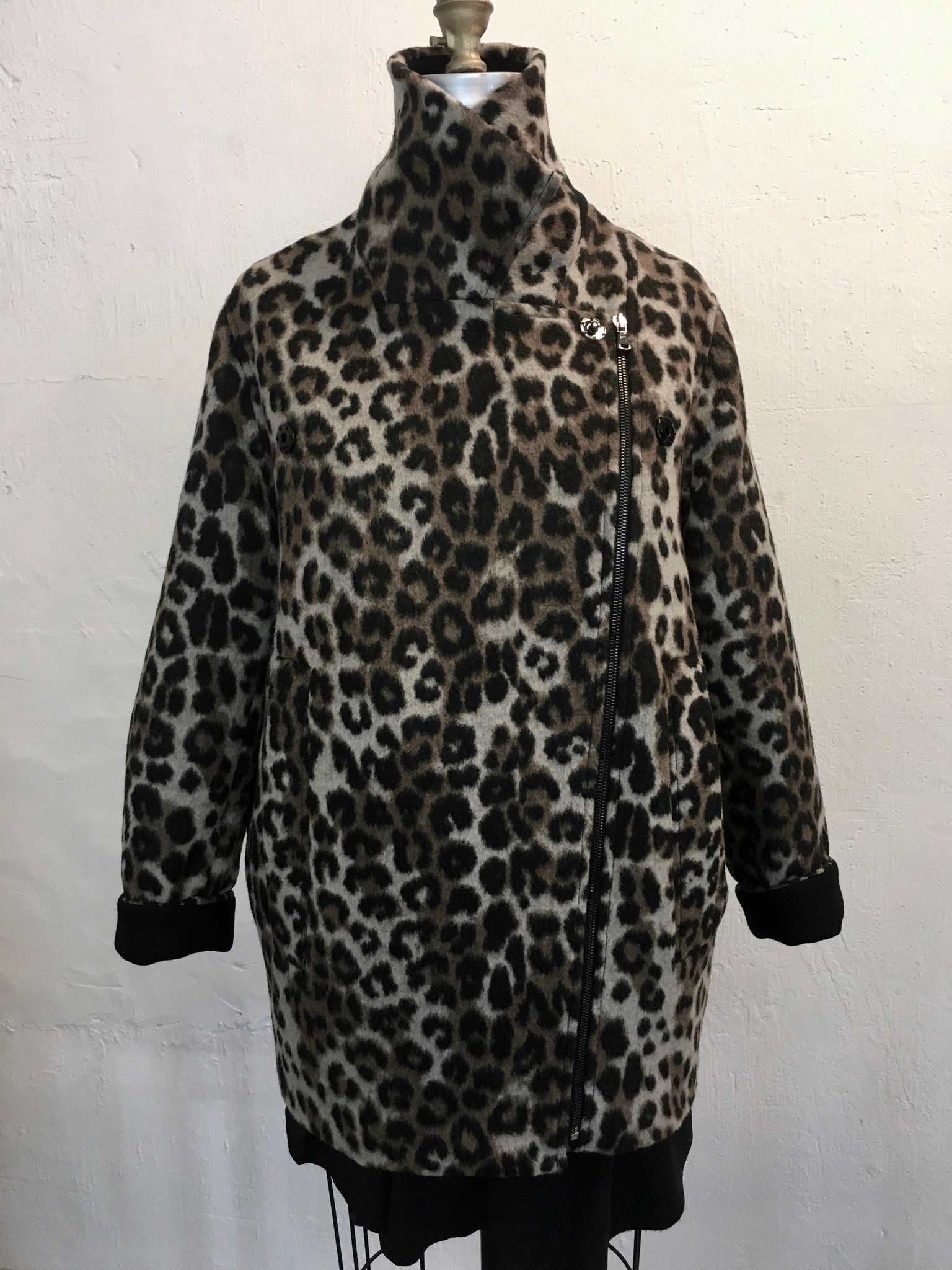 Edie Leopard Cocoon Coat