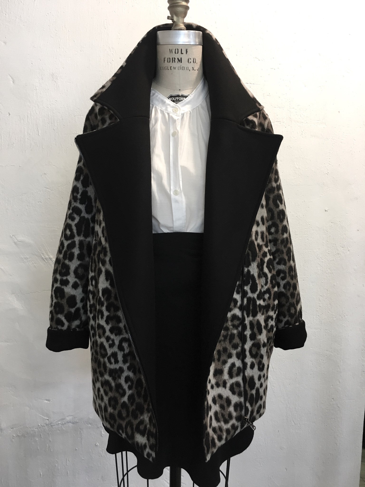 Edie Leopard Cocoon Coat