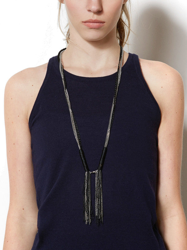 Sadie Chain & Braided Tassle Necklace